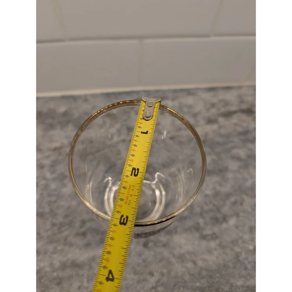 Vintage Thorne's Scotch Whisky Rocks Glasses Gold Rimmed‎ Set Of 4